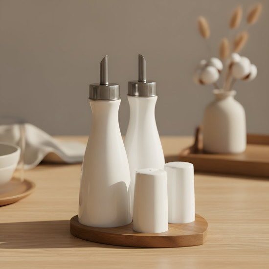 Oil Dispenser & Saltshaker Set - 4 Pcs